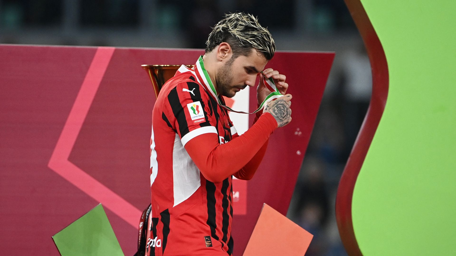 Theo Hernandez Milan Bologna finale coppa italia 14 maggio 2025