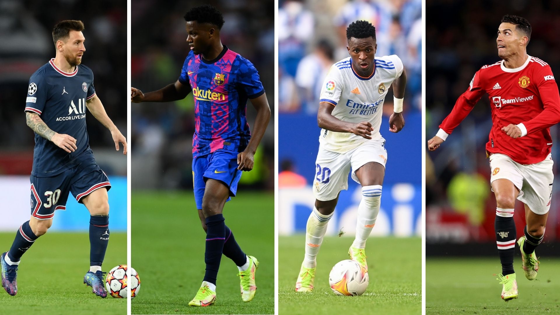 Vinicius, Fati, Ronaldo, Messi