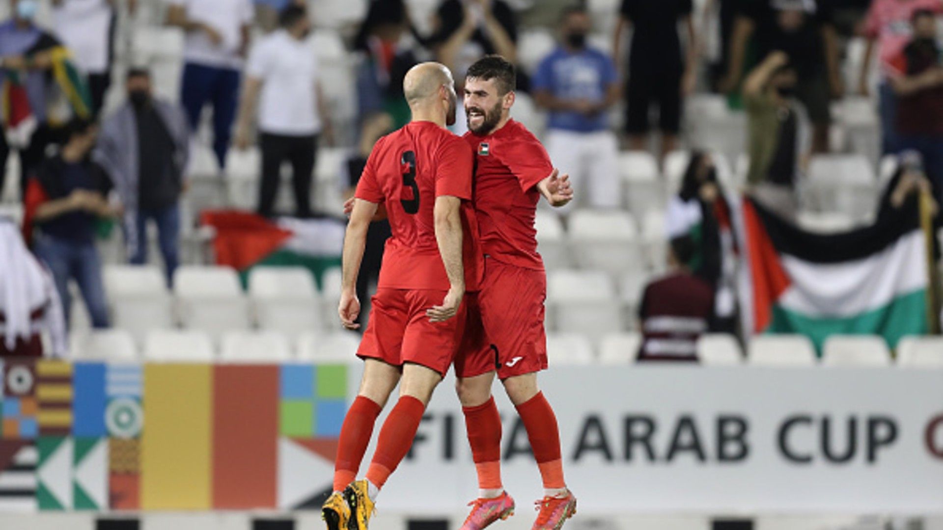 Mohammed Khalil - Mohammed Rashid - Palestine - FIFA Arab Cup 2021 - Comoros