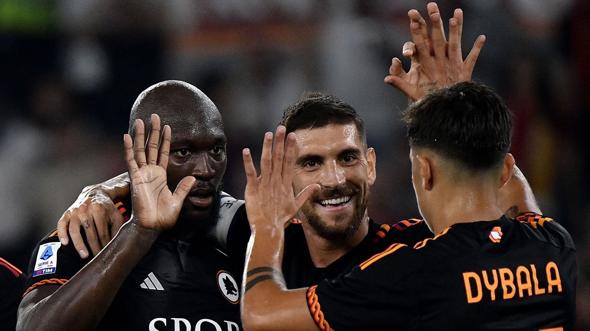 Lukaku Pellegrini Dybala Roma Frosinone