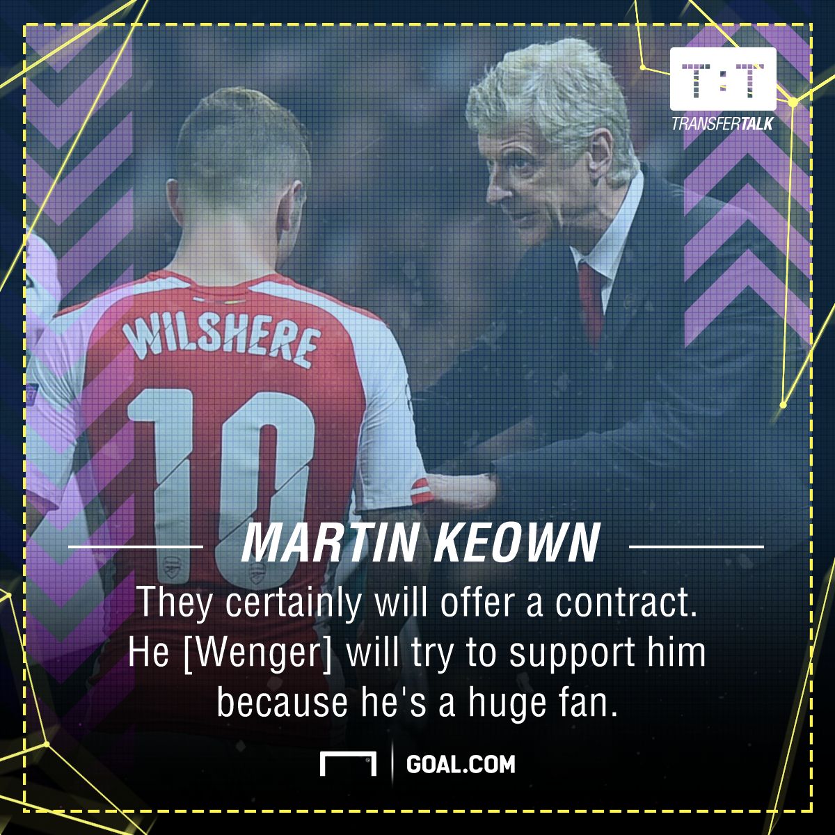 Jack Wilshere Martin Keown Arsenal contract