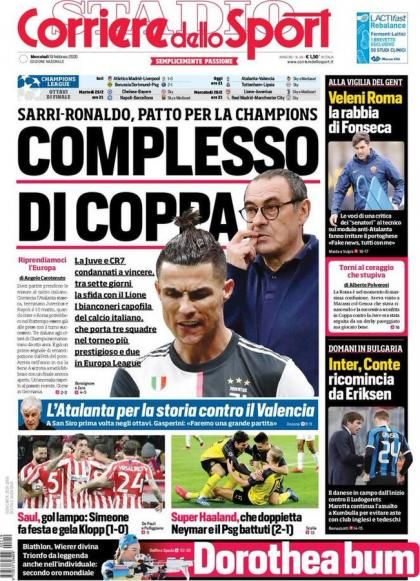Corriere Sport 19 Feb newspapers
