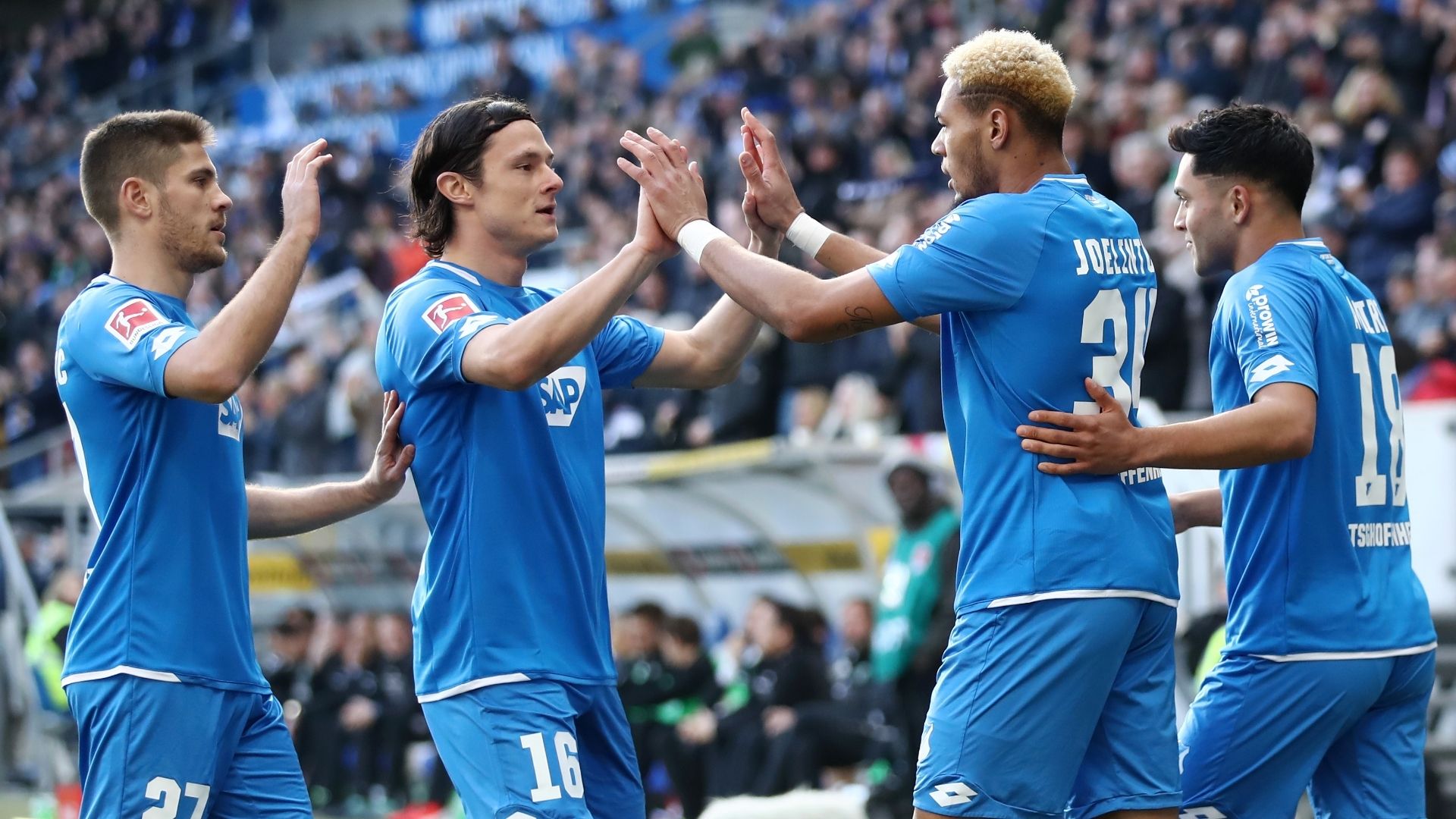 Hoffenheim celebrate vs Hannover