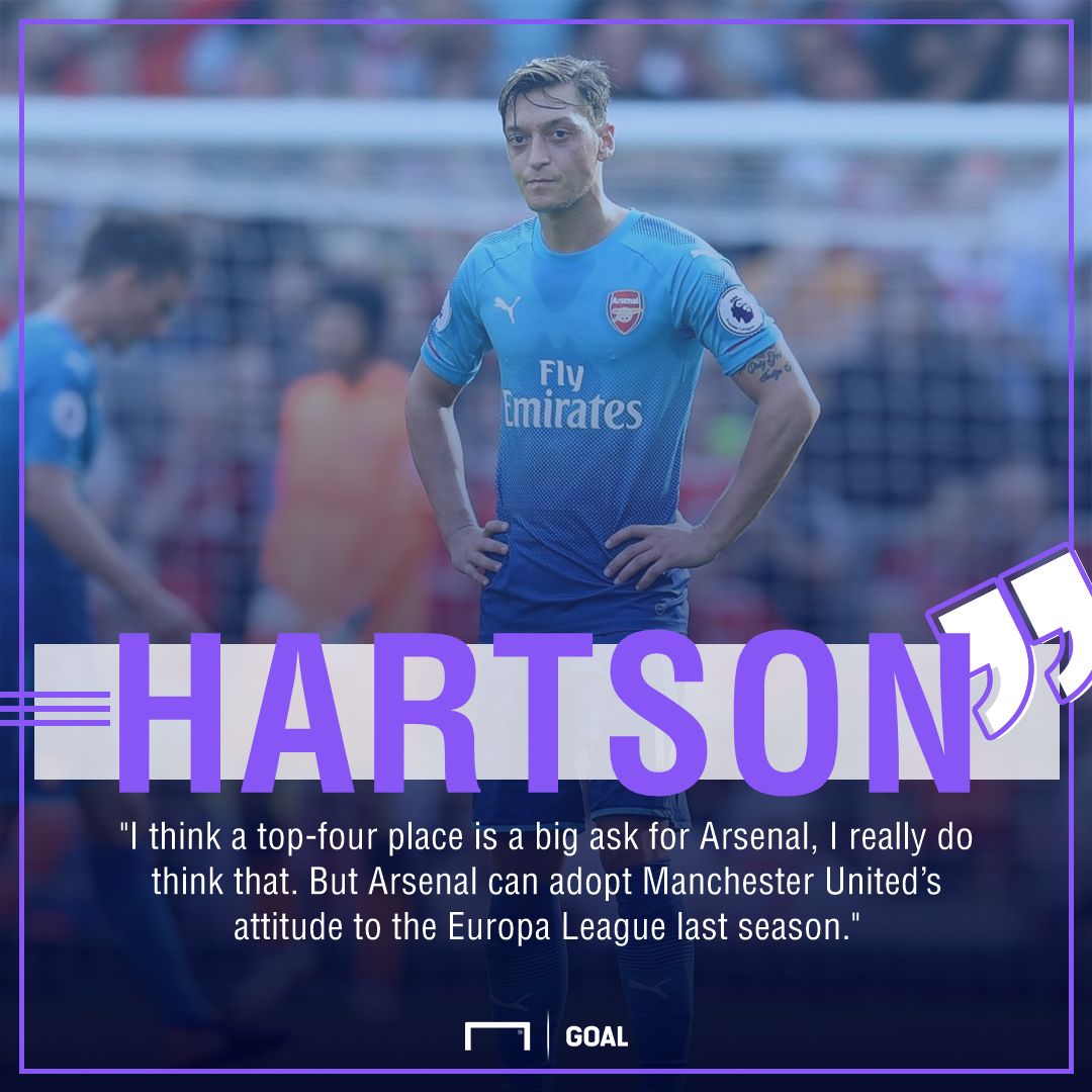 John Hartson Arsenal top four Europa League
