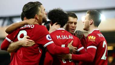 Liverpool celebrate v Spurs