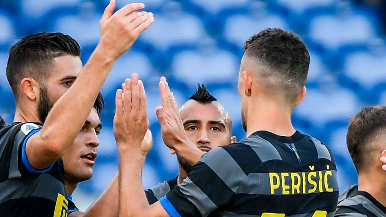 041020 Lazio e Inter Lautaro Martínez Arturo Vidal Ivan Perisic