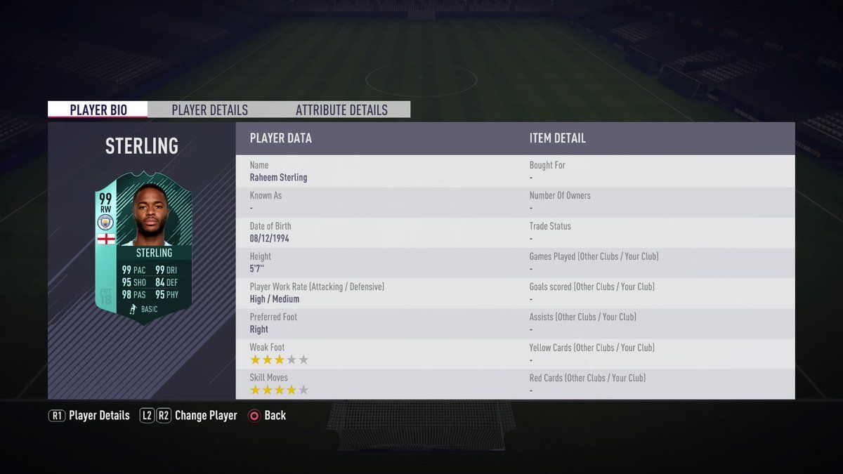 Raheem Sterling FIFA 18 Ultimate Team