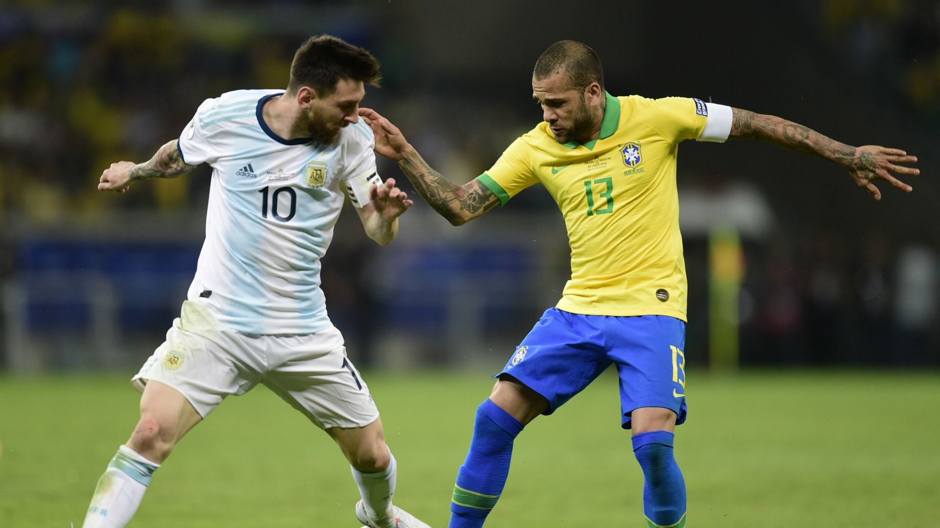 Lionel Messi Daniel Alves Argentina Brazil 07092019