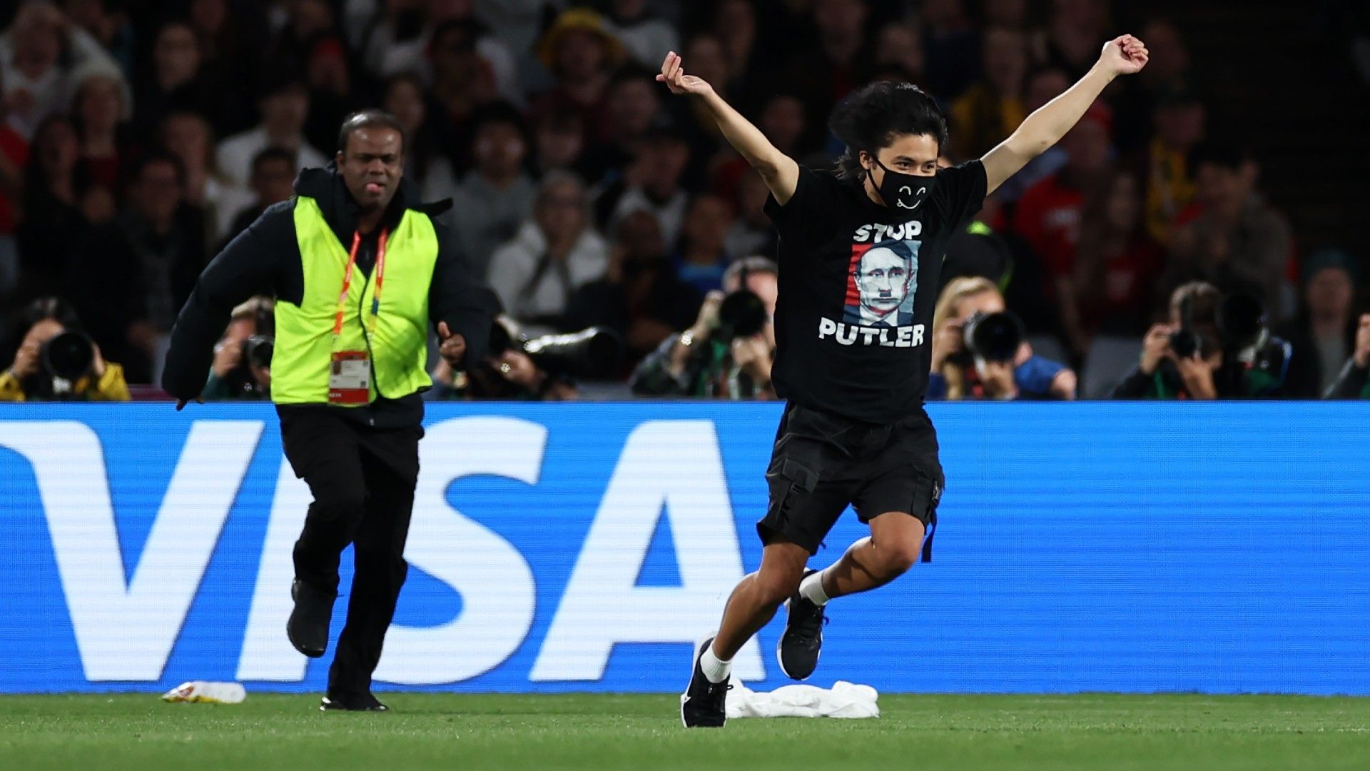 World Cup final protestor 