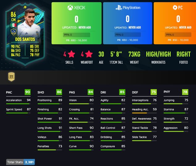 Jonathan dos Santos - Moments SBC FIFA 21