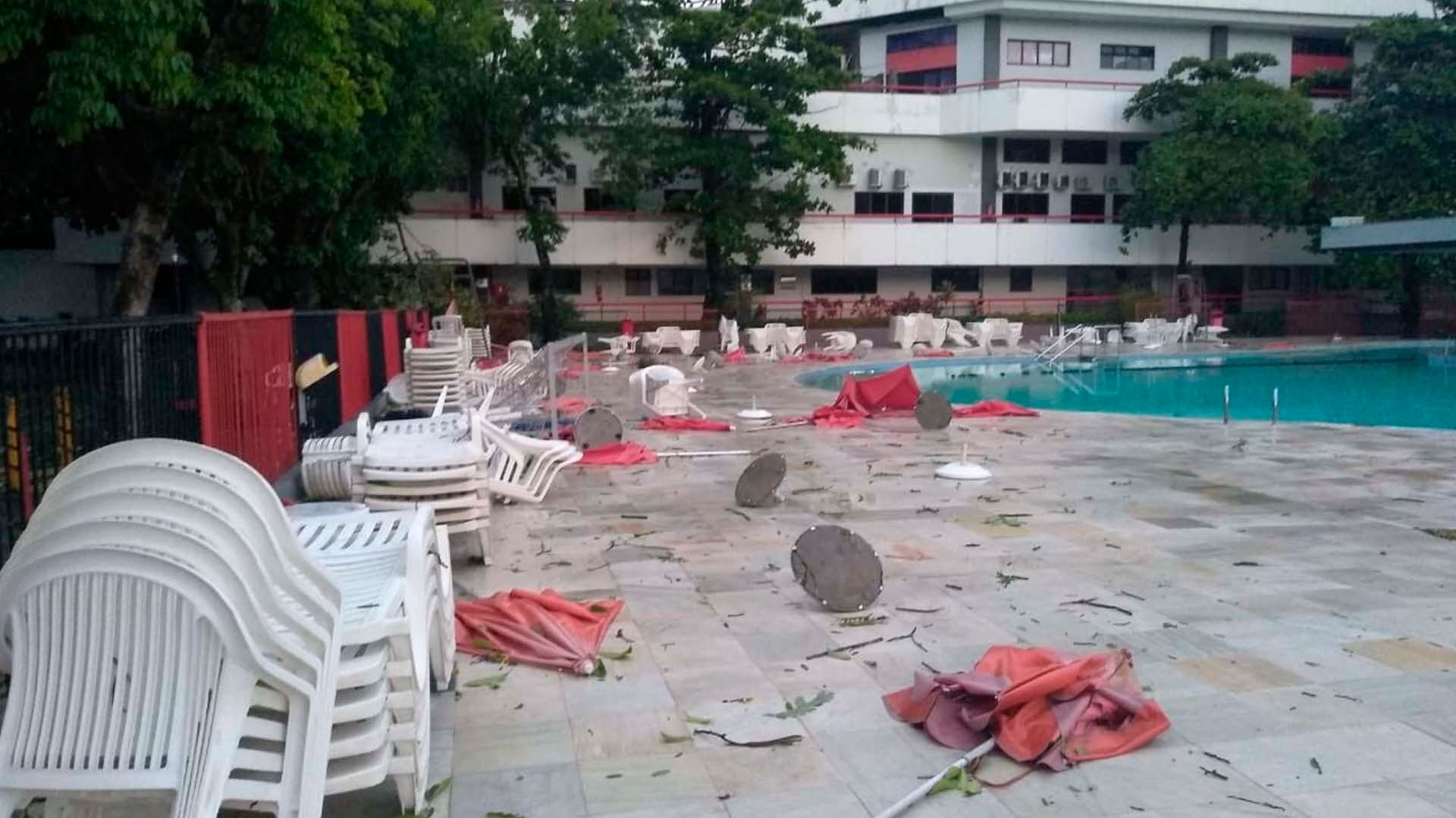 Sede Flamengo após tempestade no RJ 07 02 19
