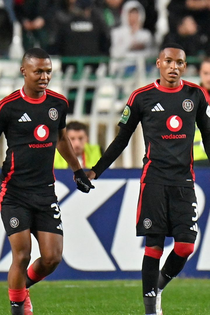 Mohau Nkota, Relebohile Mofokeng & Deon Hotto, Orlando Pirates, April 2025