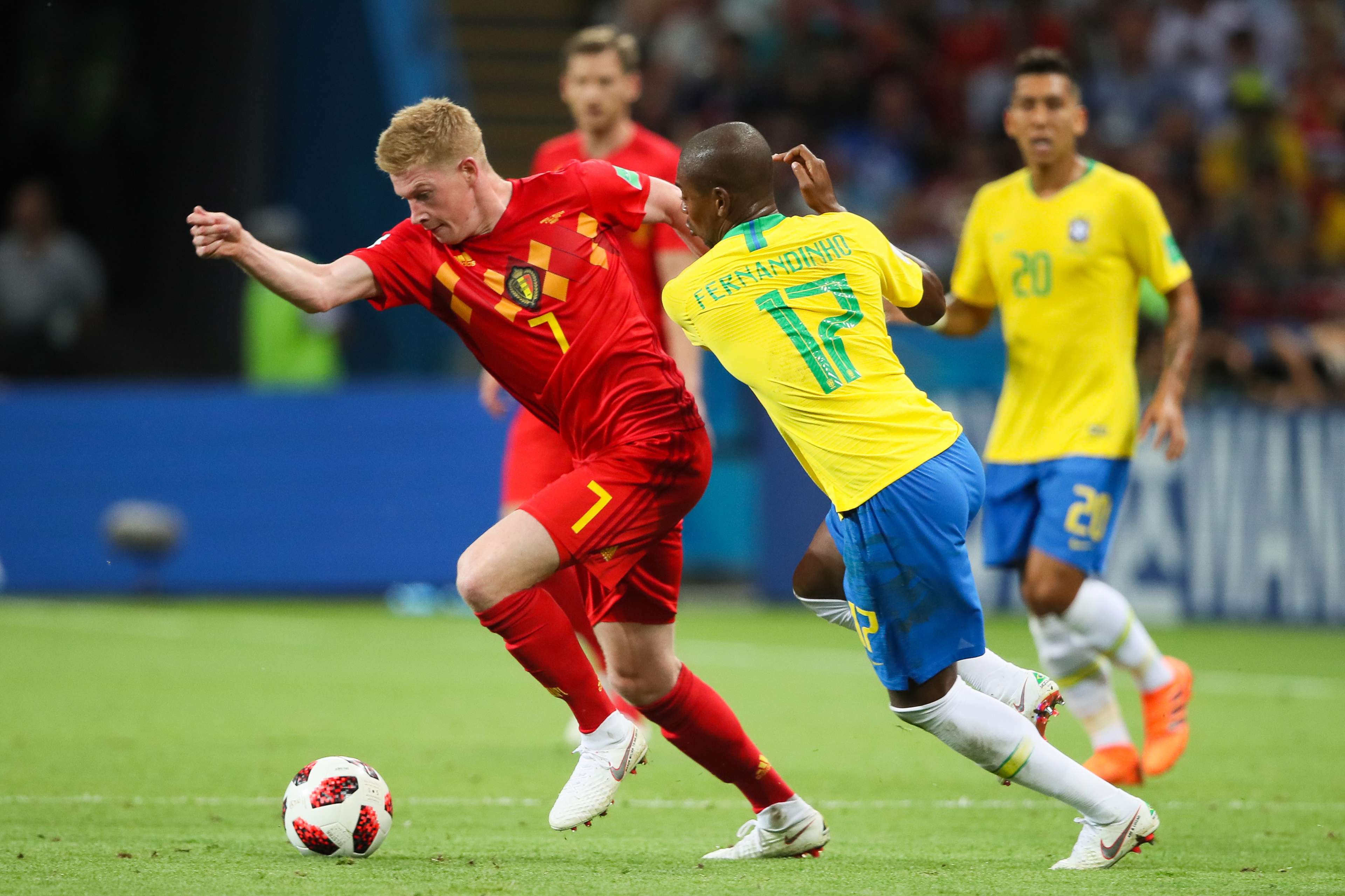 Kevin De Bruyne Fernandinho Brazil Belgium World Cup 07/06/18