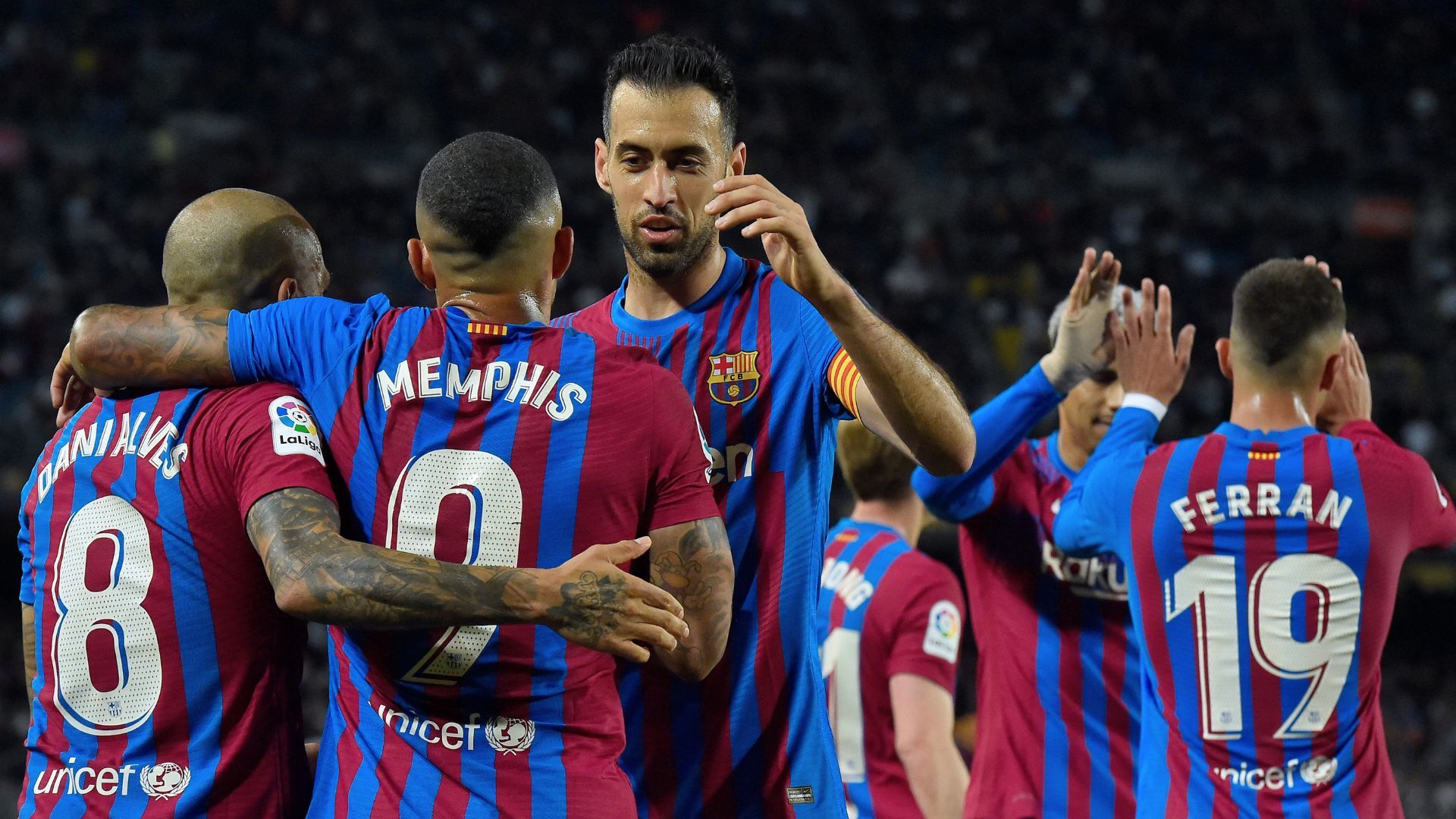 Memphis Busquets Barcelona Mallorca Liga 01052022