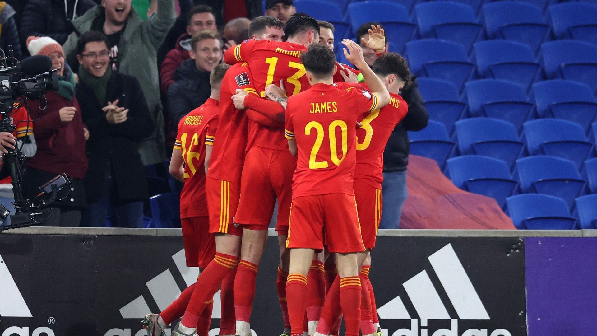 Wales celebrate Belgium 2021