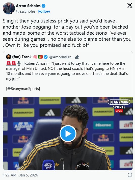 Arron Scholes Ruben Amorim Manchester United