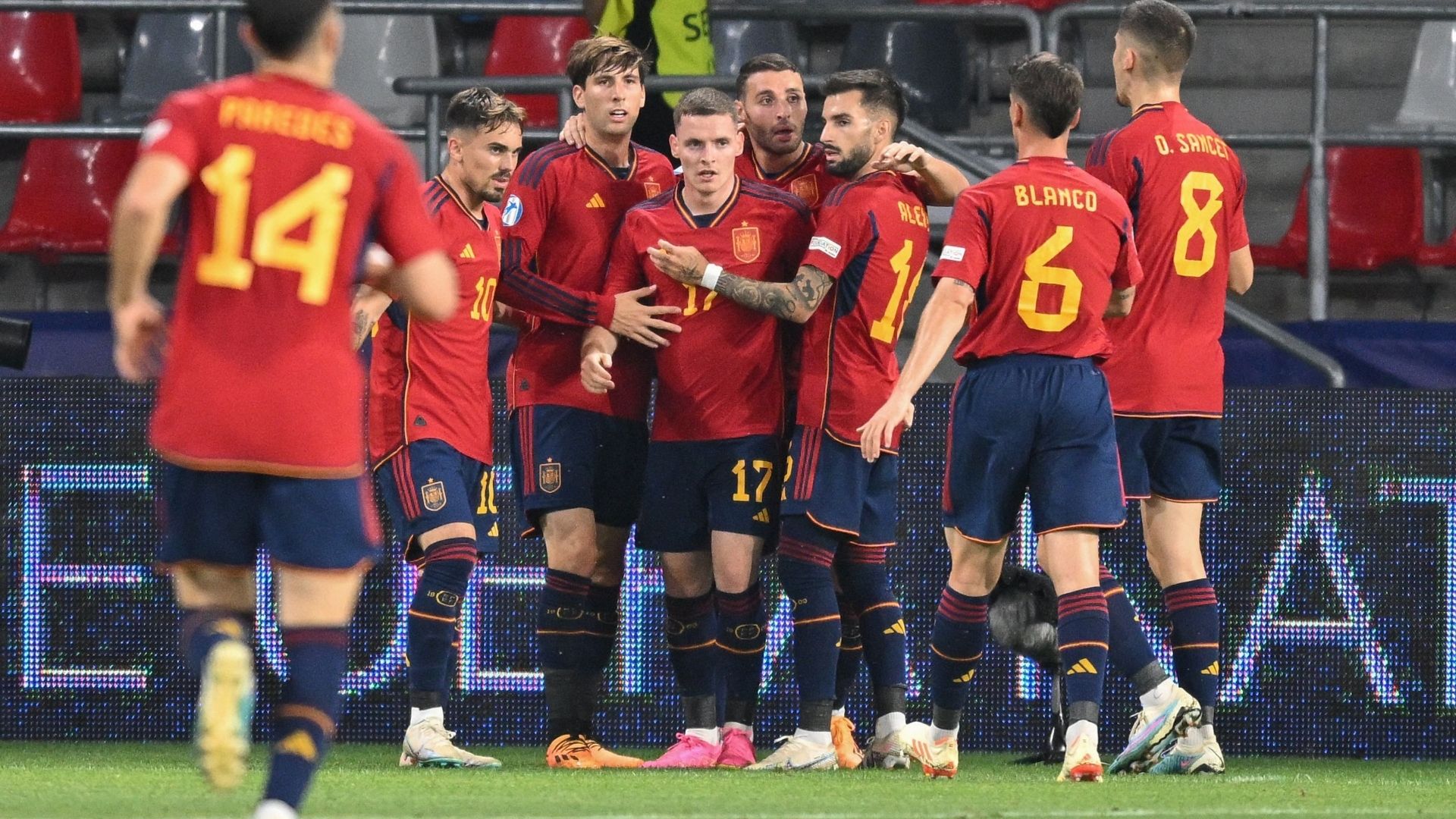 Spain U21 Celebrating 2023