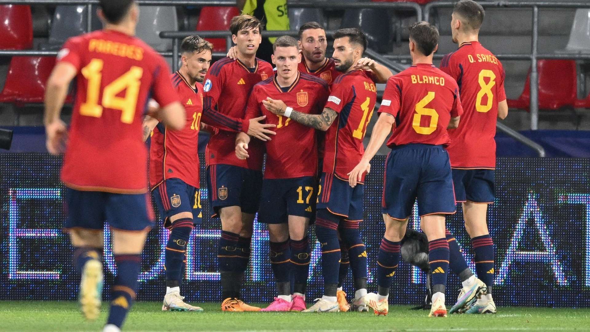 Spain U21 Celebrating 2023