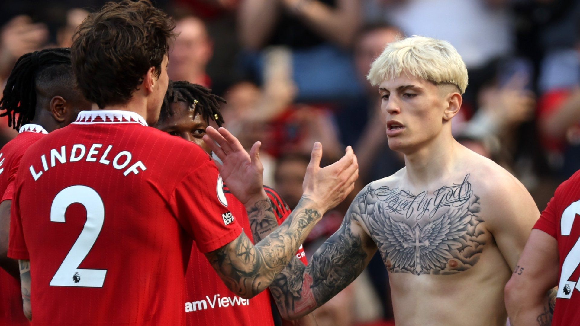 Alejandro Garnacho Victor Lindelof Manchester Untied 2022-23