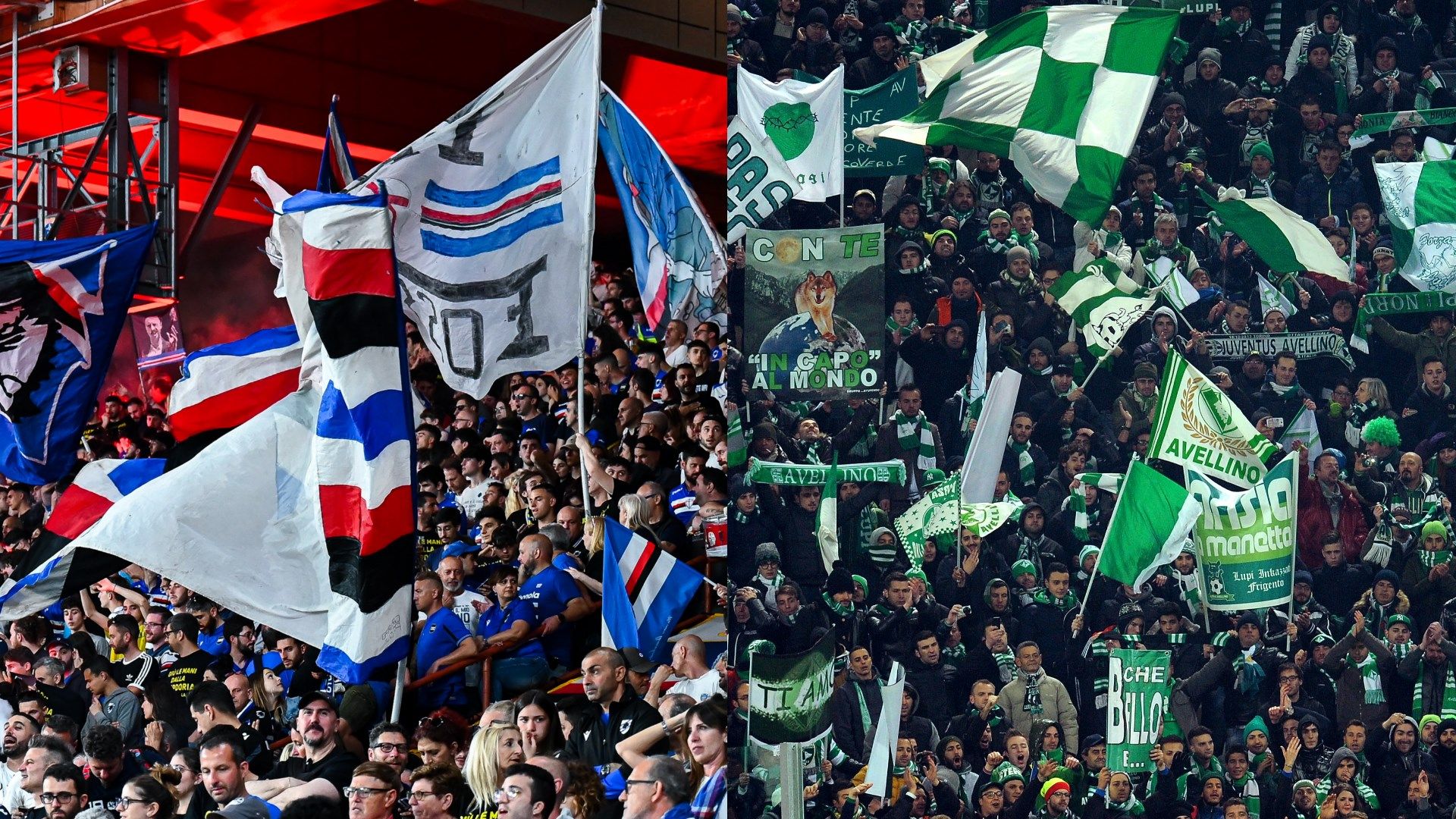 Sampdoria fans Avellino fans