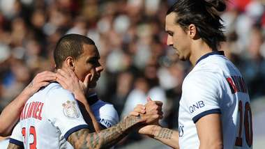 Gregory van der Wiel Zlatan Ibrahimovic Ligue 1 PSG 23022014