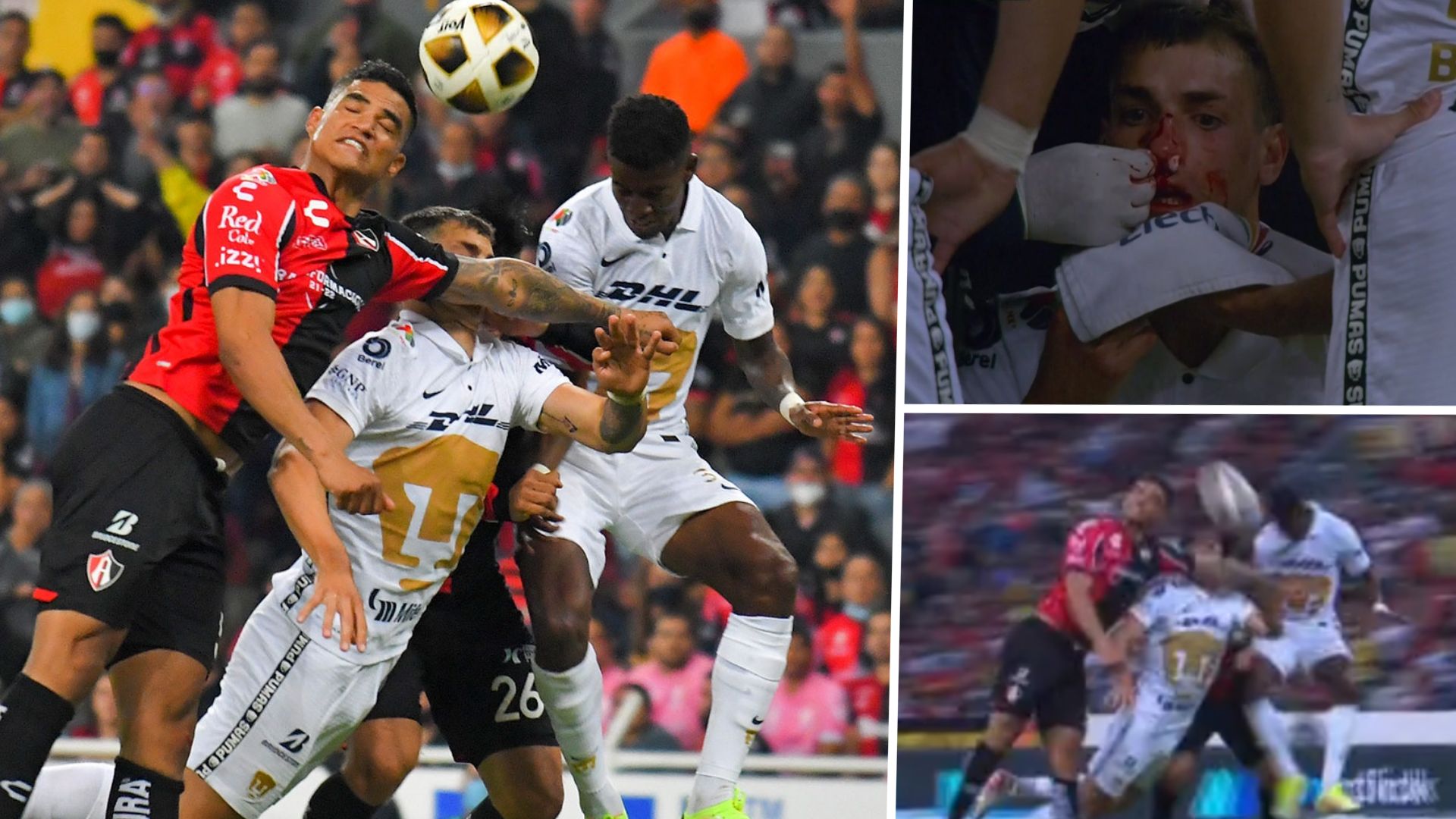 Juan Ignacio Dinenno collage Atlas Pumas Liguilla Apertura 2021