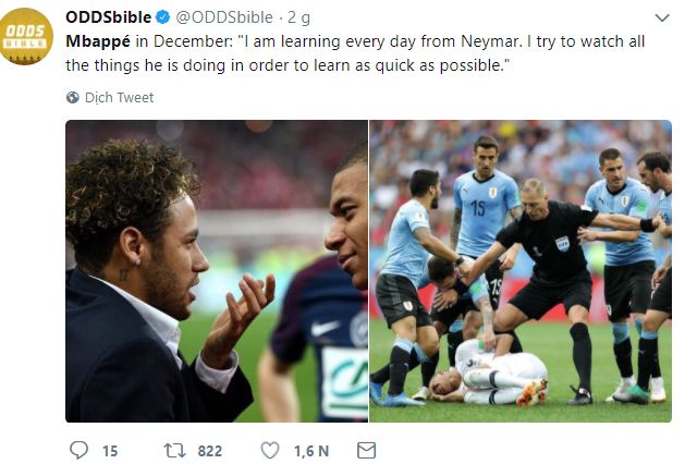 Reaction Mbappe dive