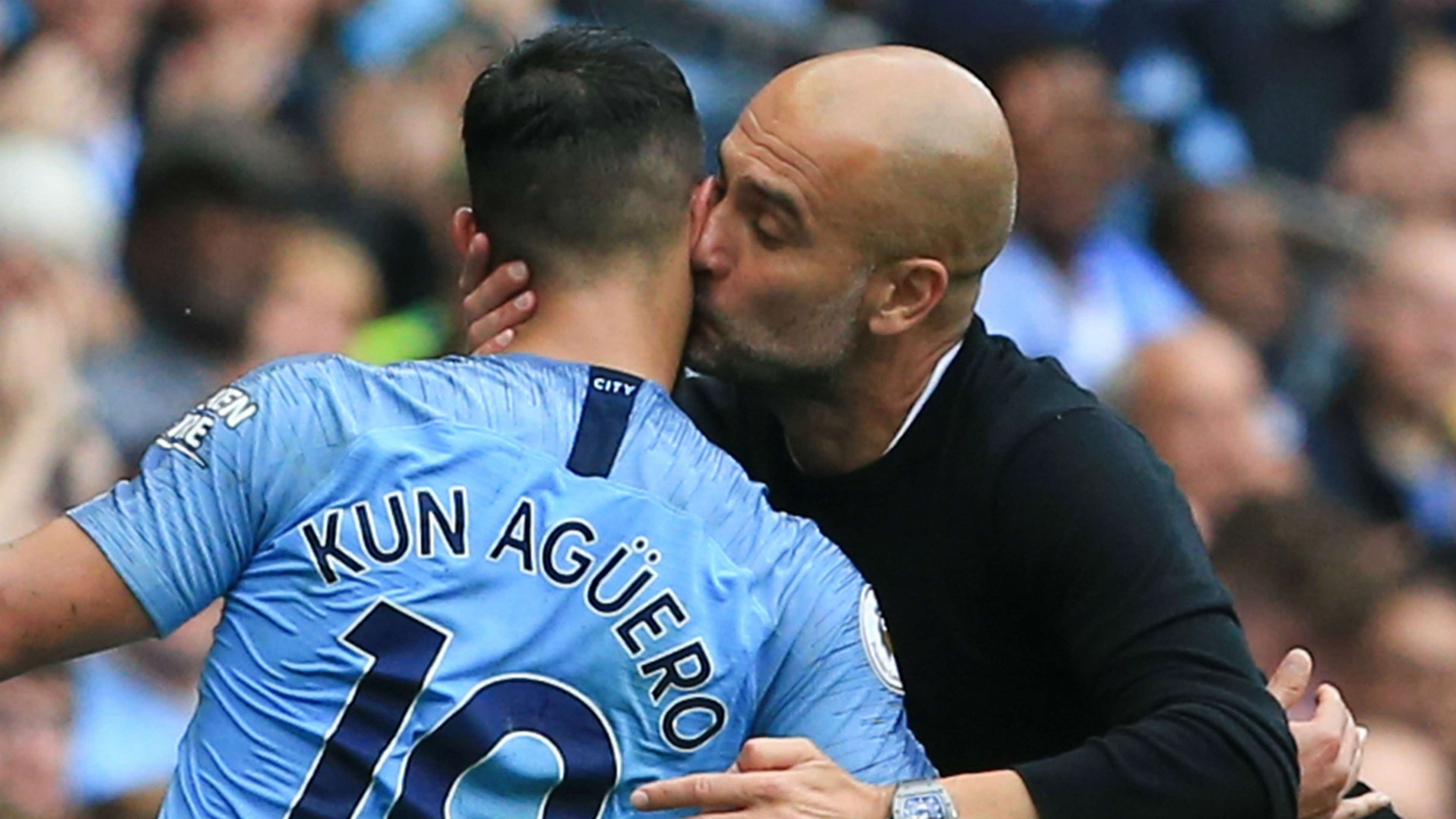 Sergio Aguero Pep Guardiola Manchester City 2018-19