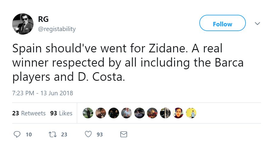 Reaction Spain manager