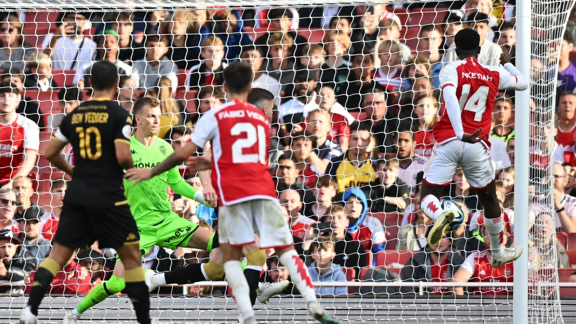 Eddie Nketiah goal Arsenal Monaco pre-season 2023