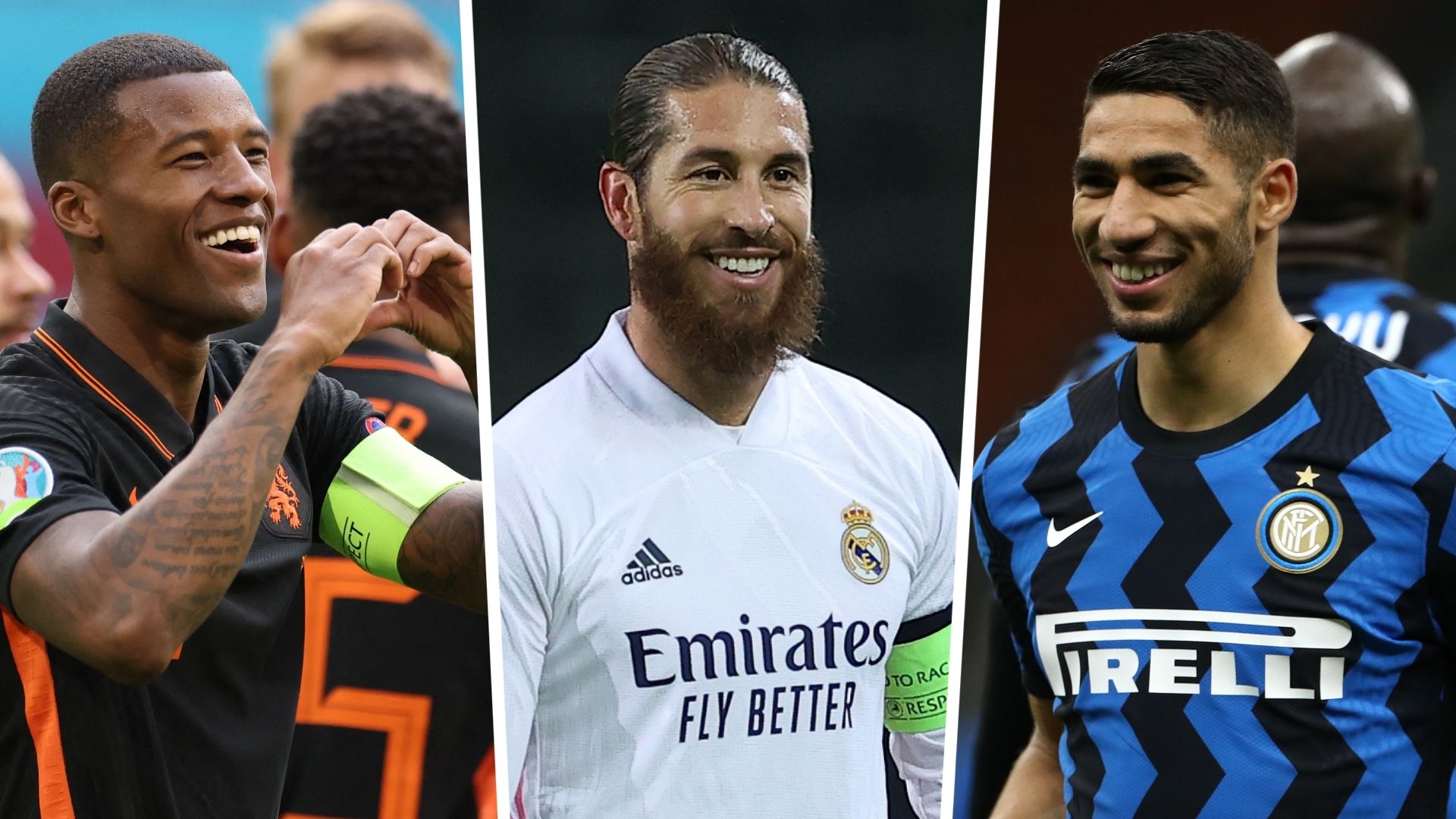 Gini Wijnaldum Sergio Ramos Achraf Hakimi Paris Saint-Germain GFX