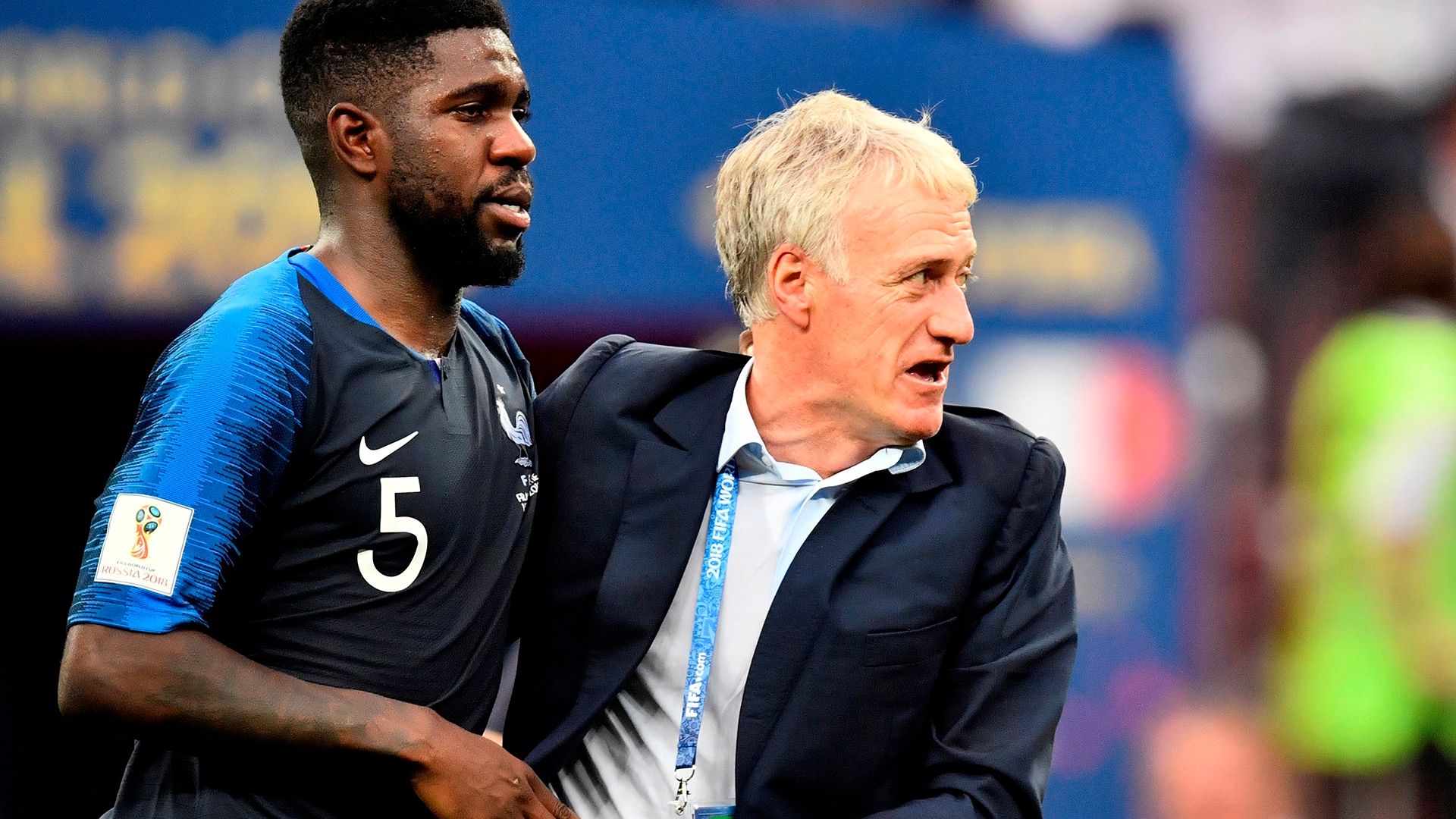 Didier Deschamps Samuel Umtiti France Croatia World Cup 15072018