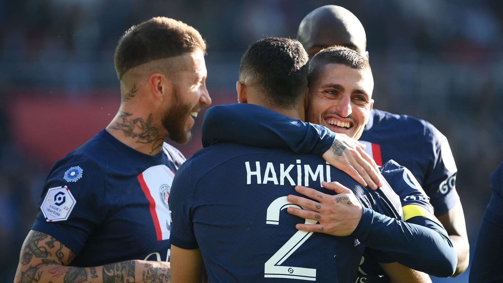 Achraf Hakimi Marco Verratti PSG Auxerre 2022-23