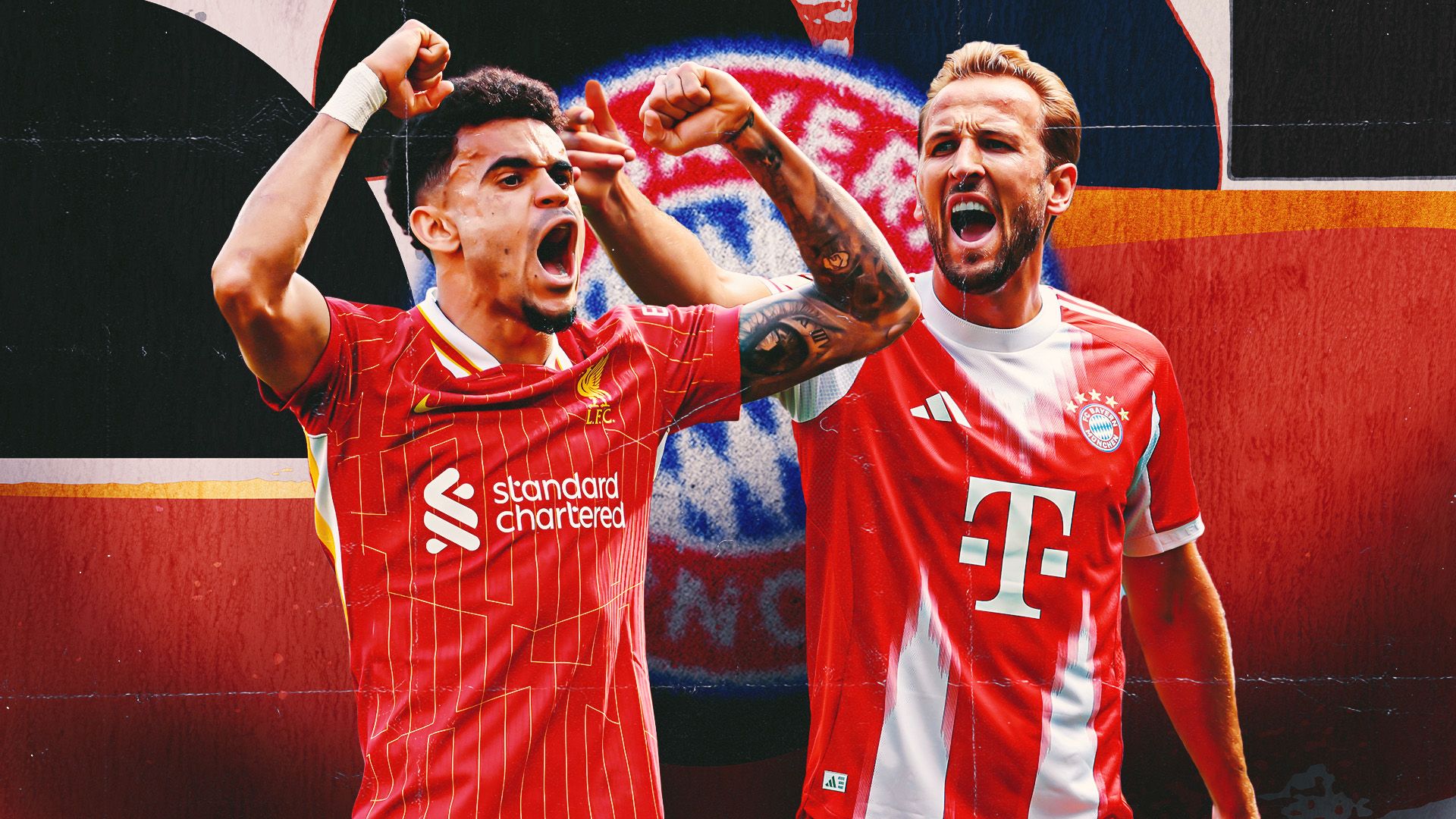 Luis Diaz Harry Kane Bayern Munich GFX