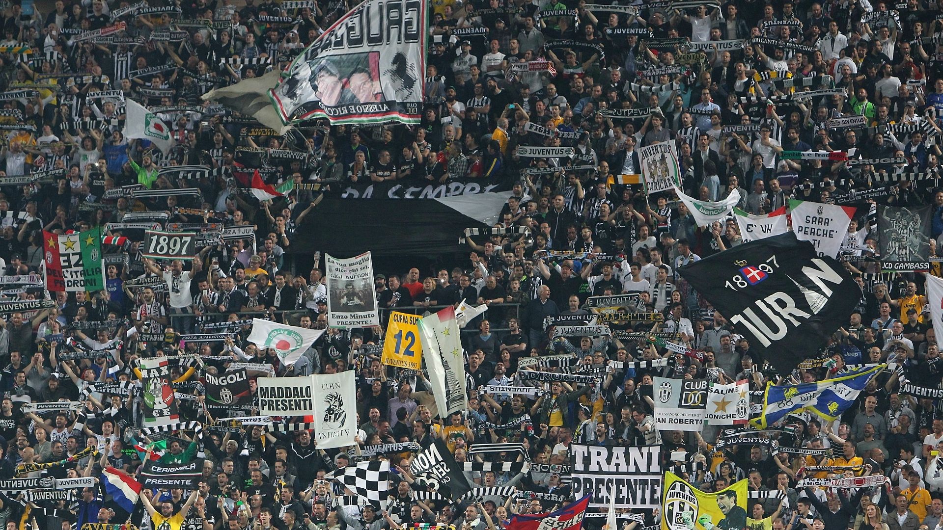 Juventus fans during Monaco clash 14042015