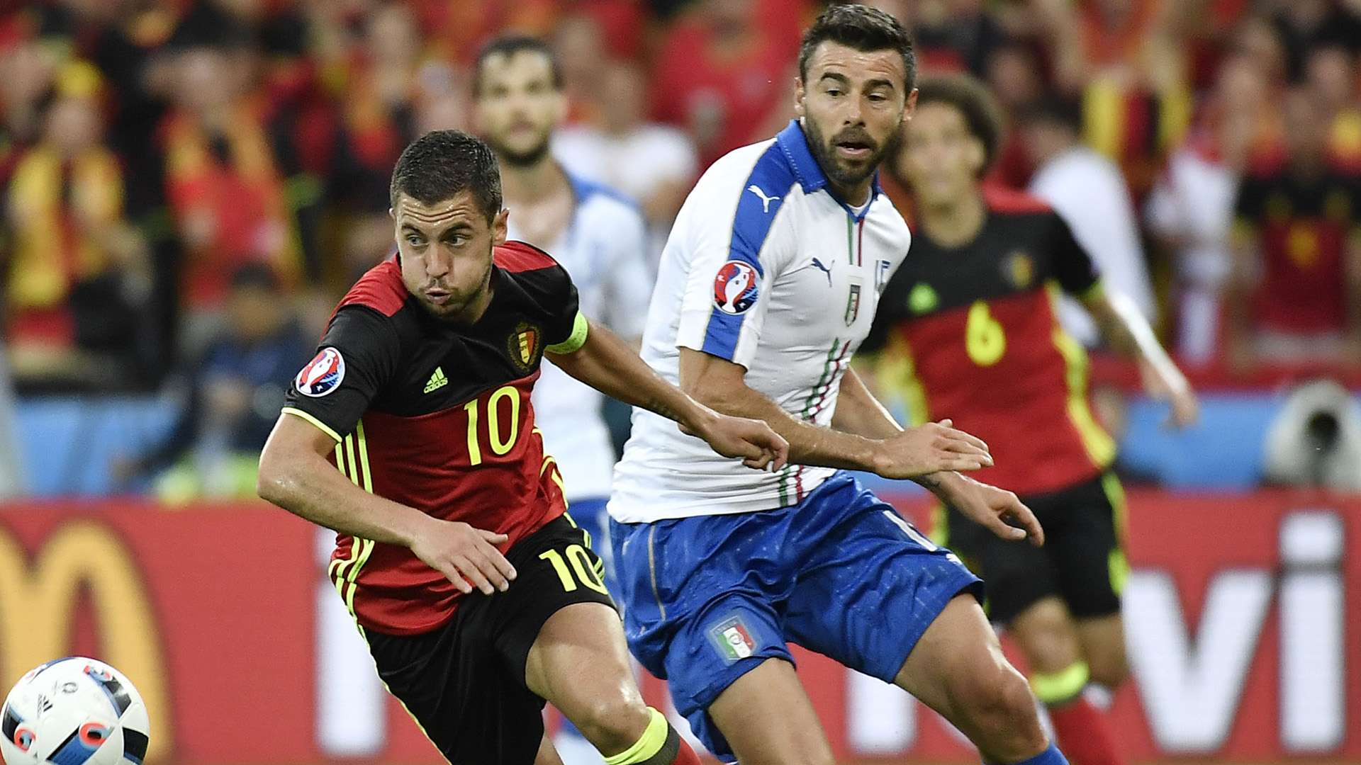 Hazard Barzagli Belgium Italy Euro 2016