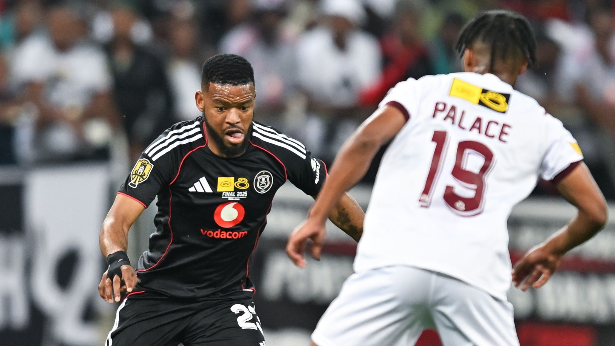 Sipho Mbule of Orlando Pirates and Genino Palace of Stellenbosch