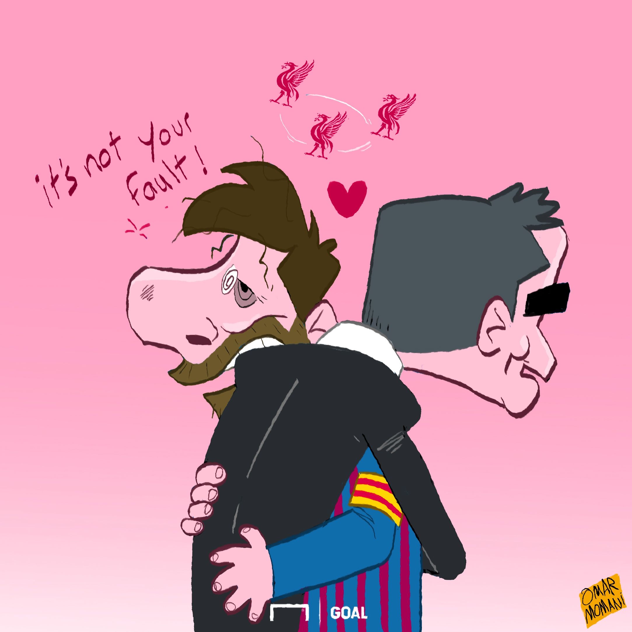 Messi and Valverde Cartoon