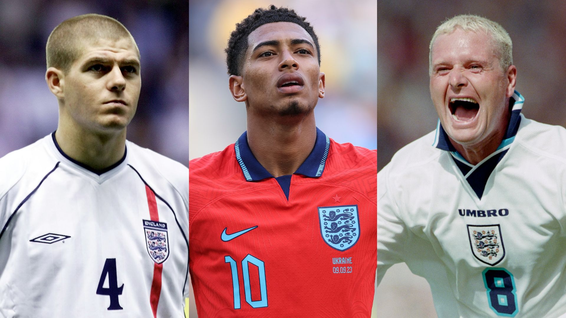 Steven Gerrard Jude Bellingham Paul Gascoigne England