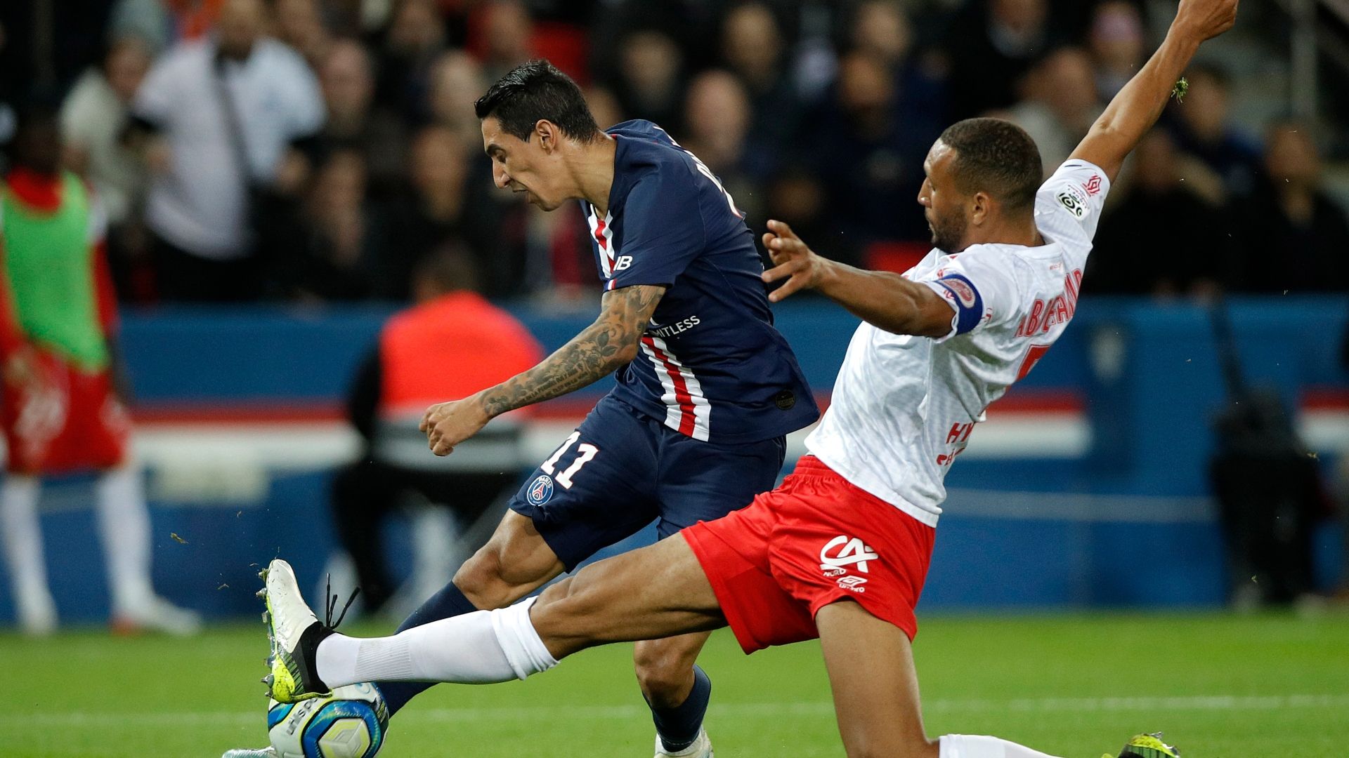 Yunis Abdelhamid of Reims, Angel Di Maria of PSG