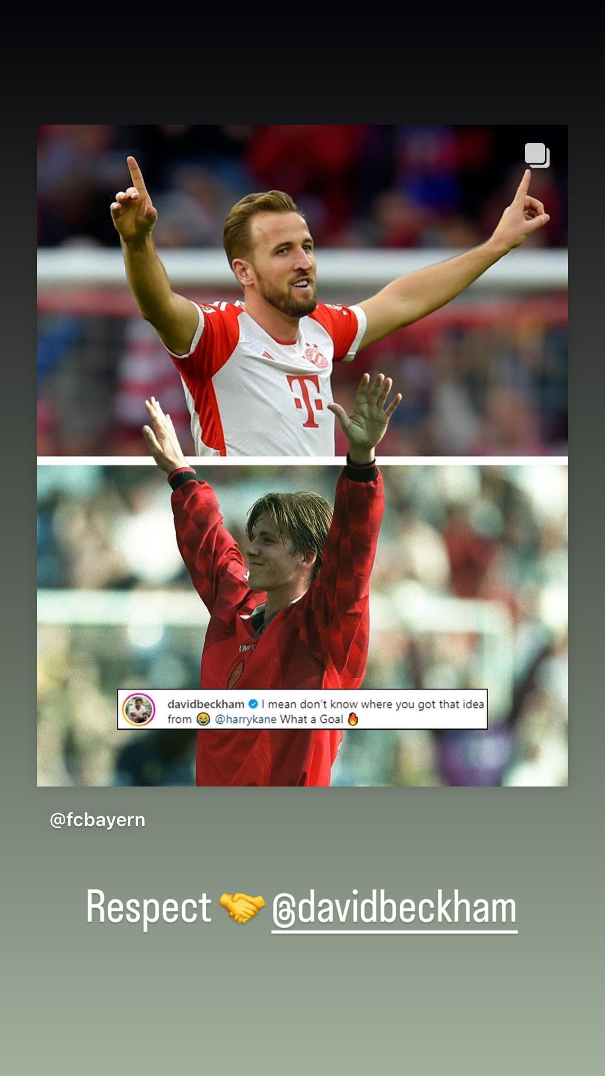 Harry Kane David Beckham Insta Story
