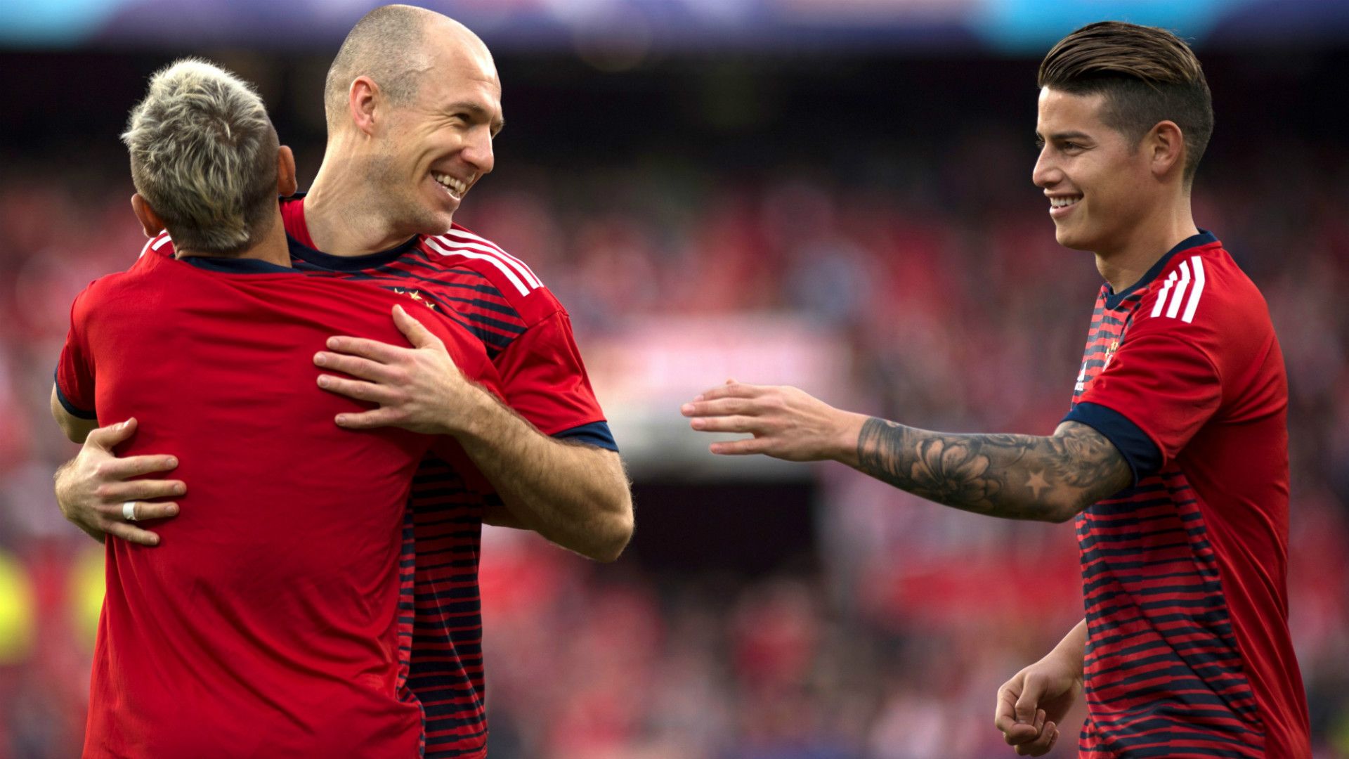 Arjen Robben James Rodriguez Rafinha Bayern Munchen