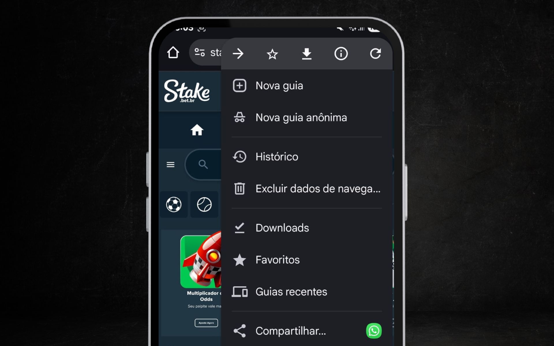 Stake mobile atalho Android