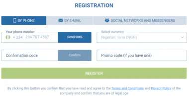 1xbet registration form