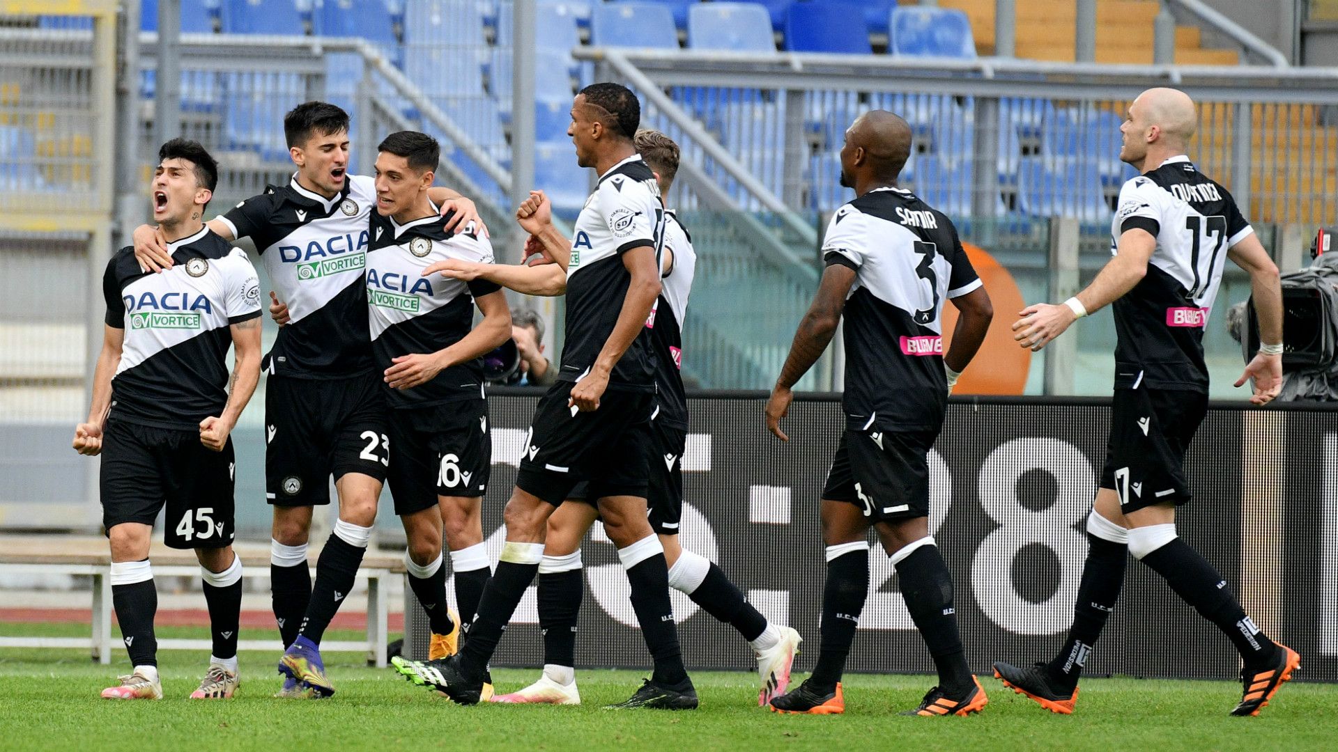 Udinese celebrating Serie A