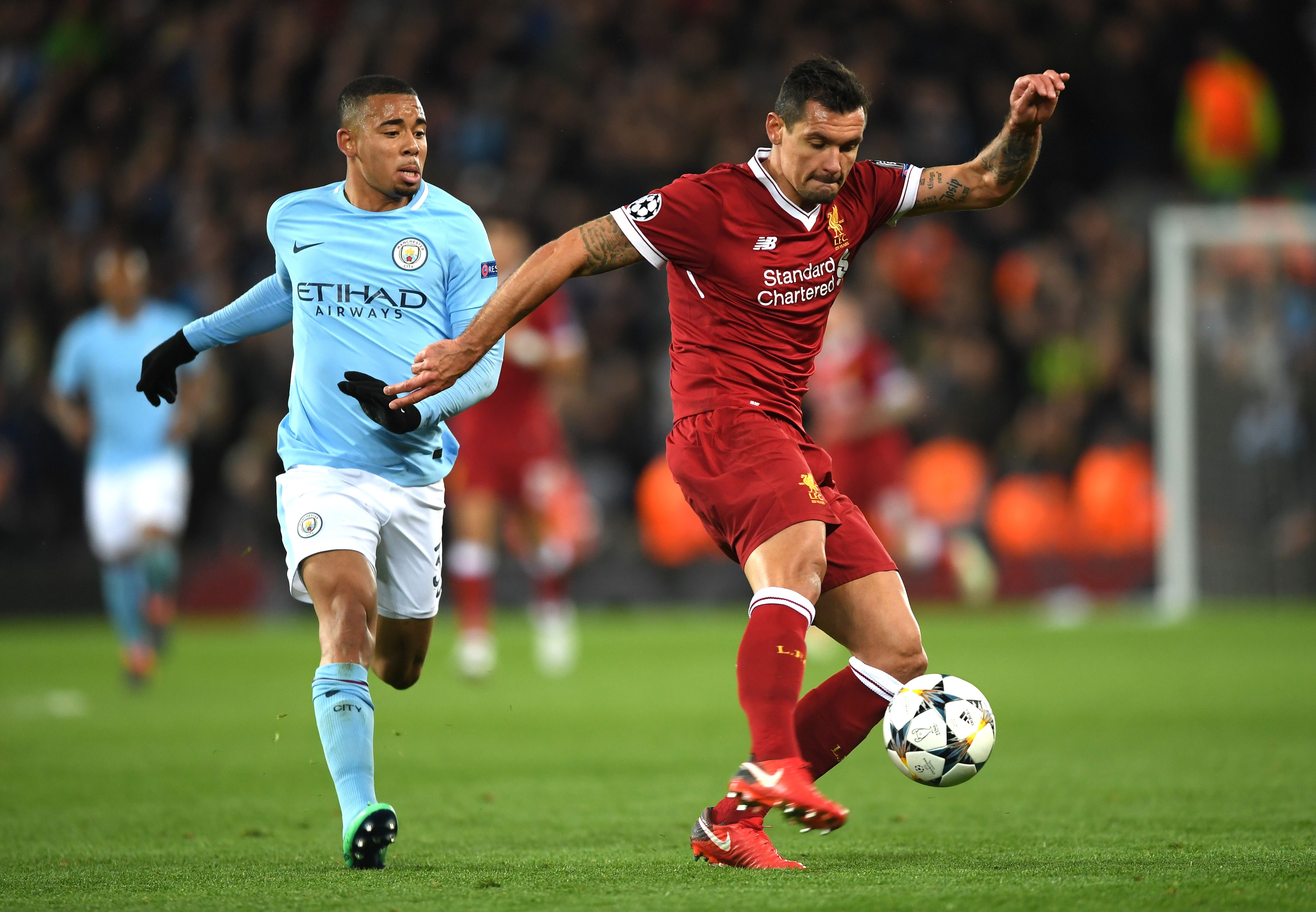 Dejan Lovren and Gabriel Jesus