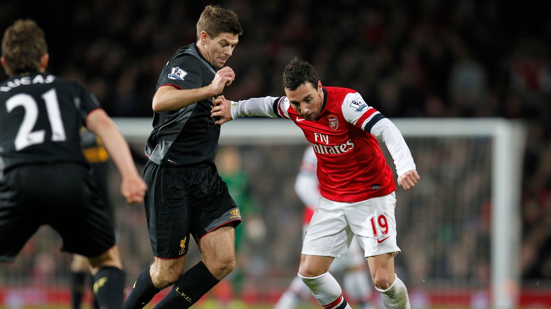 Steven Gerrard & Santi Cazorla - Arsenal v Liverpool : 2013
