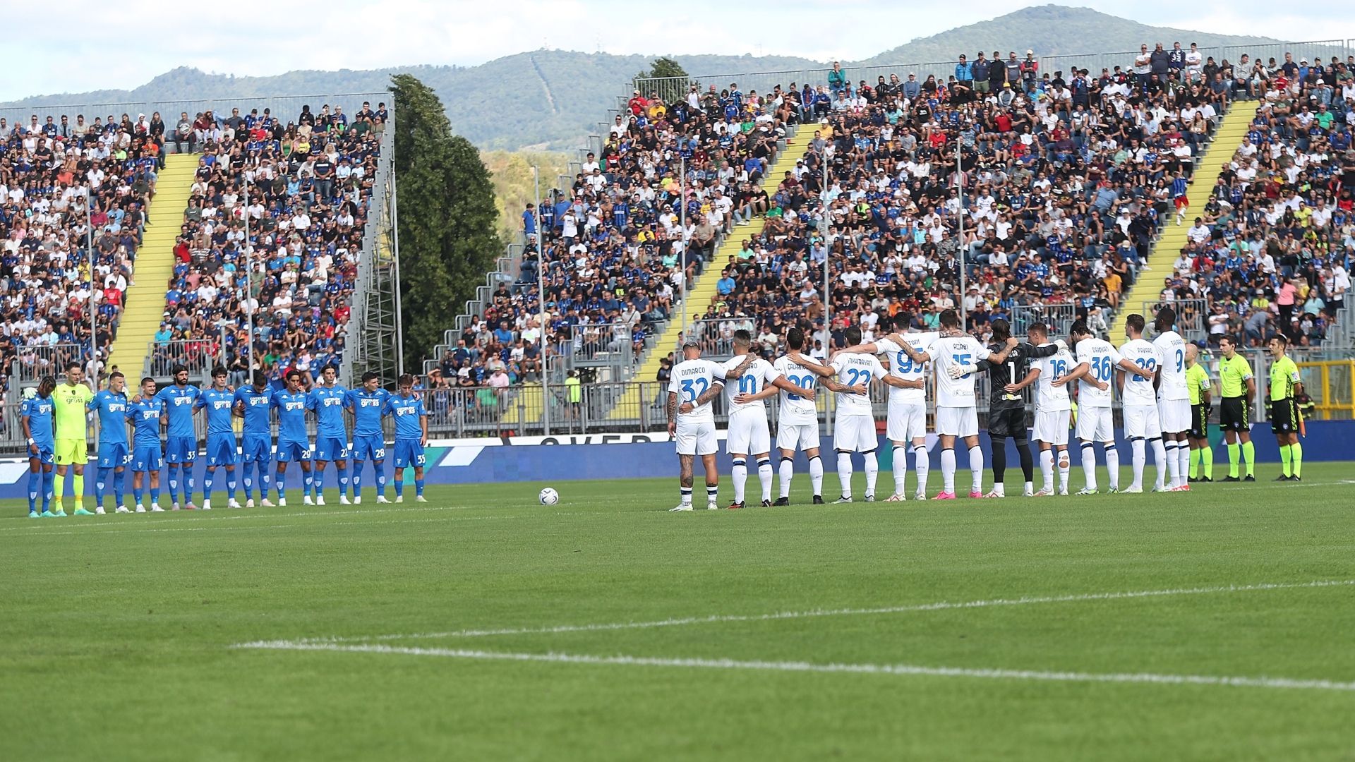 Empoli Inter minute's silence in memory of the former President of the Italian Republic Giorgio Napolitano