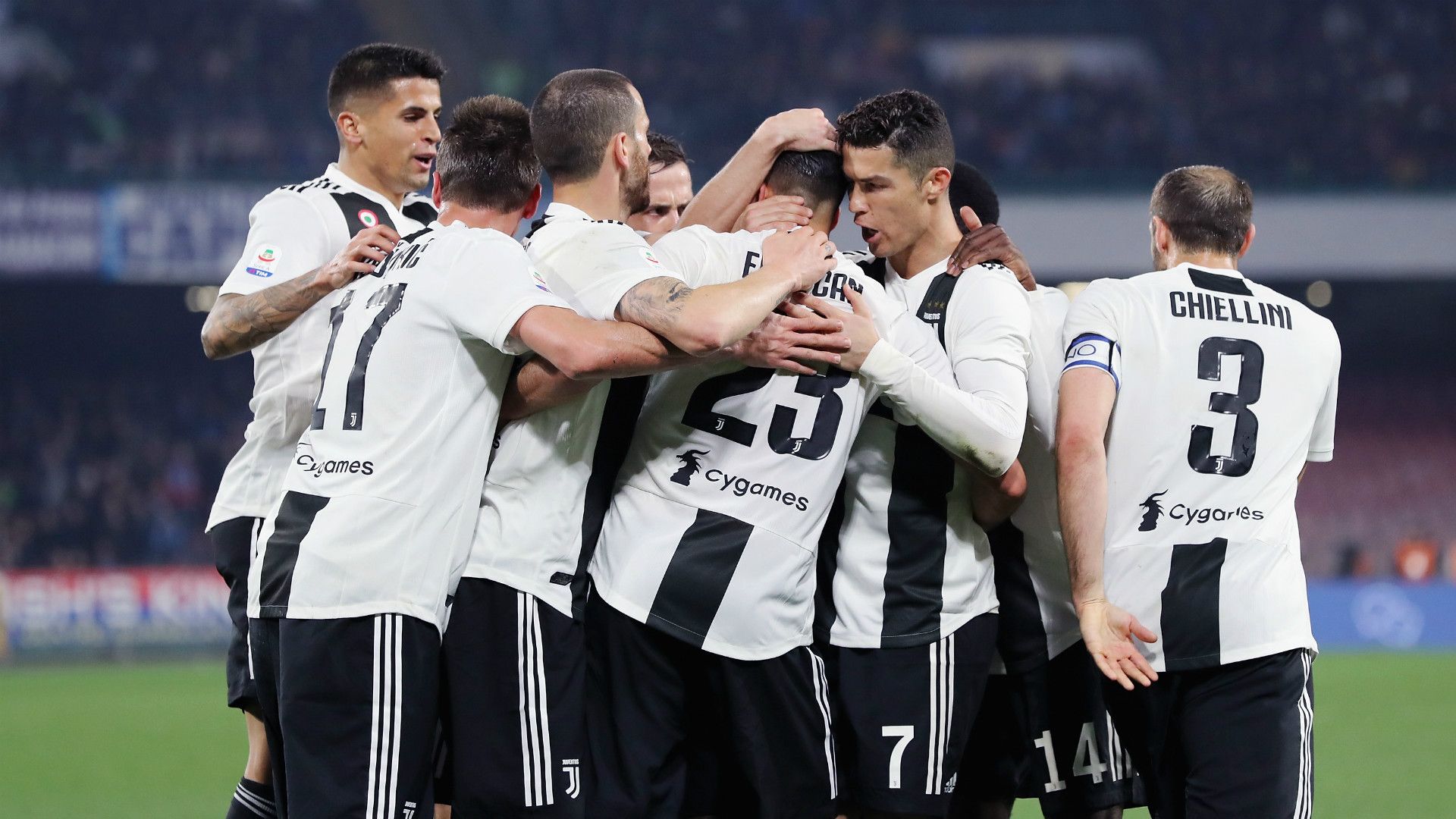 Juventus celebrating Napoli Serie A
