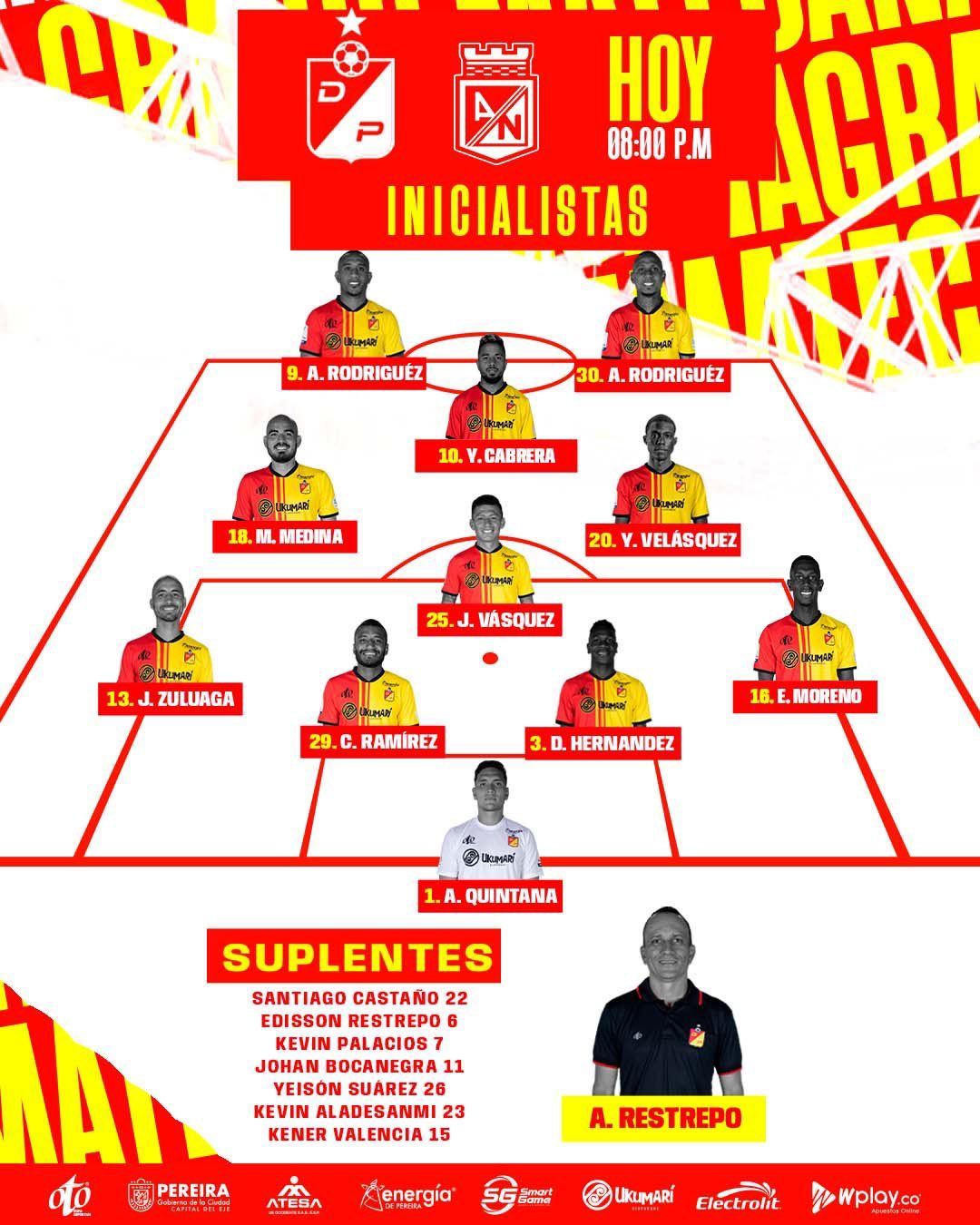 Nómina Pereira Superliga Ida 2023